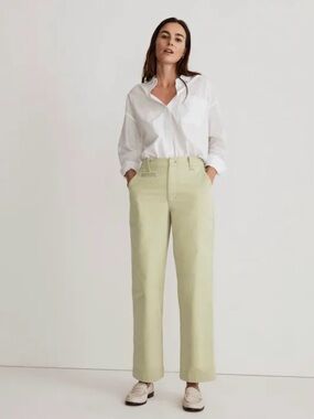 Madewell Relaxed Chino Pants in Pale Lichen Green NWT